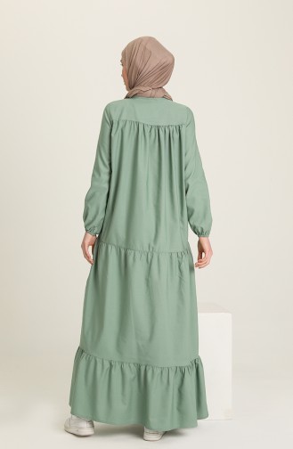 Green Hijab Dress 7298-08