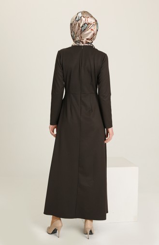 Brown Hijab Dress 3372-03
