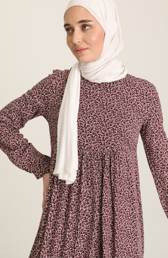 Plum Hijab Dress 3374-05
