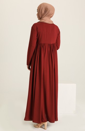 Claret Red Hijab Dress 0404-02