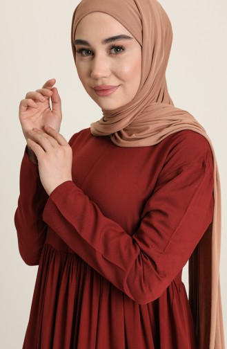 Weinrot Hijab Kleider 0404-02