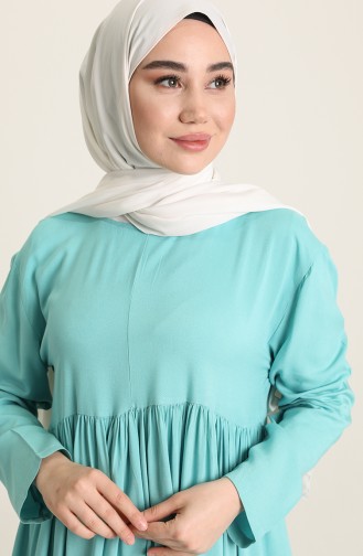 Türkis Hijab Kleider 0404-04