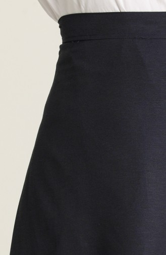 Zippered Skirt 2523-01 Navy Blue 2523-01