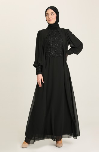 Habillé Hijab Noir 52814-03