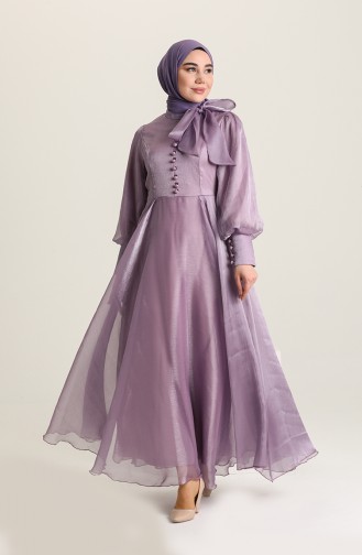 Violet Hijab Evening Dress 52828-01