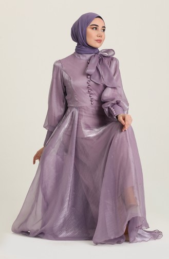 Violet Hijab Evening Dress 52828-01