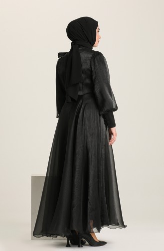 Black Hijab Evening Dress 52828-04