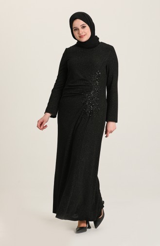 Black Hijab Evening Dress 0001-01