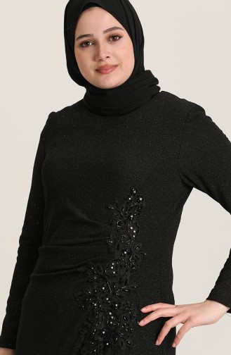 Black Hijab Evening Dress 0001-01