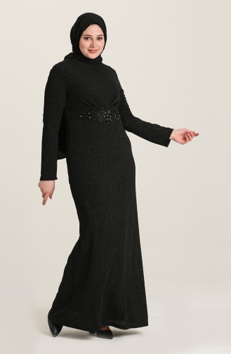 Black Hijab Evening Dress 0002-01