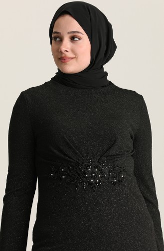 Black Hijab Evening Dress 0002-01