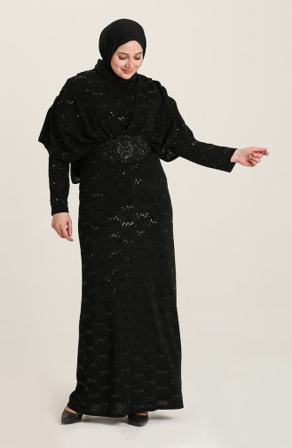 Black Hijab Evening Dress 0003-01