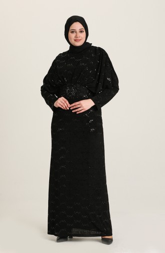 Black Hijab Evening Dress 0003-01