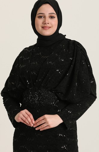 Black Hijab Evening Dress 0003-01