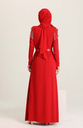 Rot Hijab Kleider 61538-01