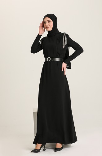 Black Hijab Dress 61538-02