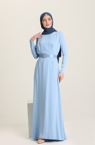 Blau Hijab Kleider 61538-04