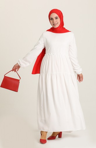 White Hijab Dress 1761-01