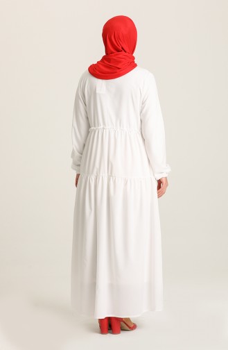 White Hijab Dress 1761-01