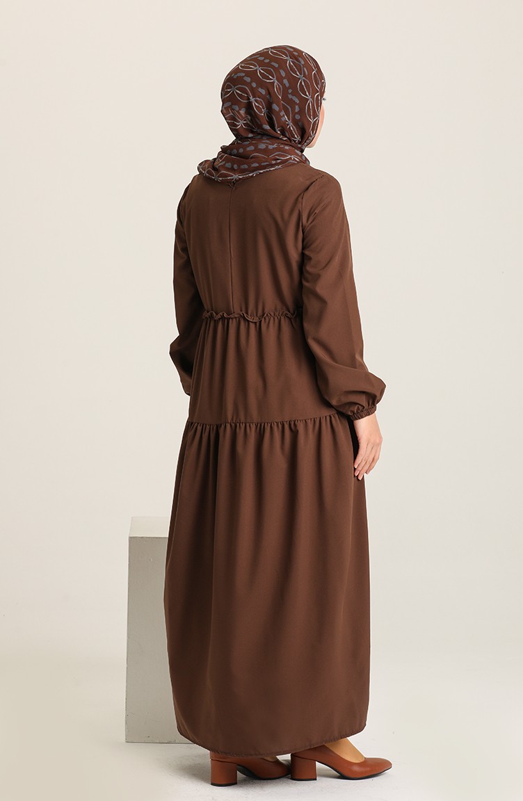 Brown Hijab Dress 176106 Sefamerve