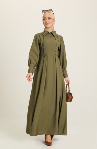 Khaki Hijab Dress 228350-03