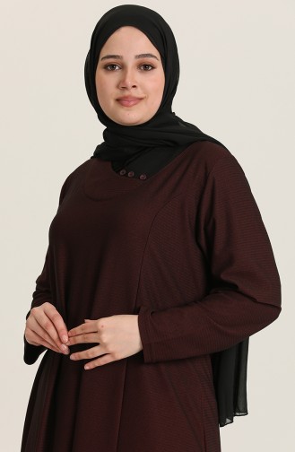 Weinrot Hijab Kleider 8149-04