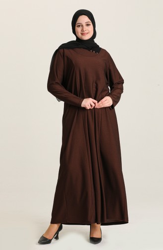 Ziegelrot Hijab Kleider 8149-05