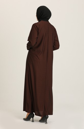 Ziegelrot Hijab Kleider 8149-05