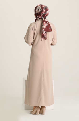 Beige Hijab Kleider 1001-01