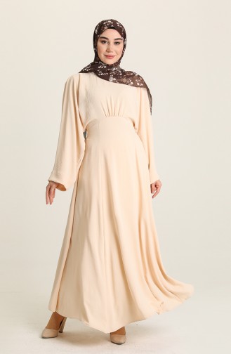 Beige Hijab Dress 1004-02