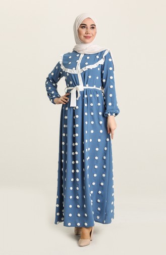 Indigo Hijab Dress 0852-01