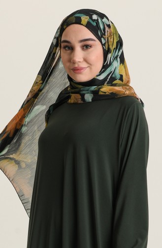 Grün Hijab Kleider 5502-01