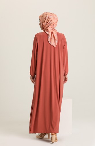 Pileli Sandy Elbise 5502-02 Oranj