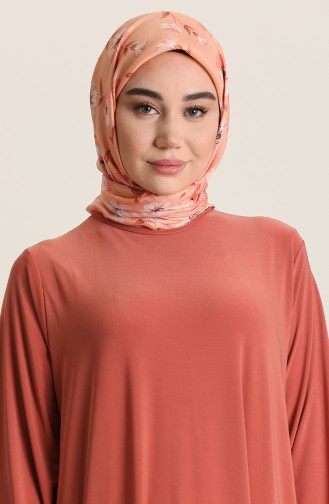 Pileli Sandy Elbise 5502-02 Oranj