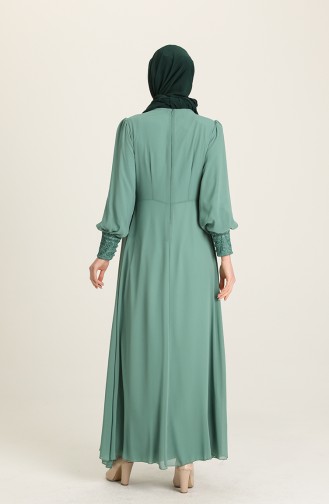 Mint Green Hijab Evening Dress 52814-04