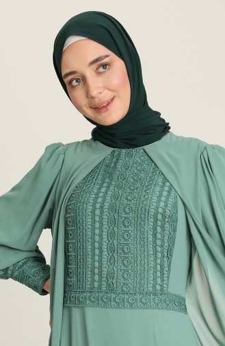 Minzengrün Hijab-Abendkleider 52814-04