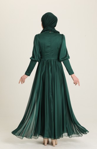Emerald Green Hijab Evening Dress 52822-03