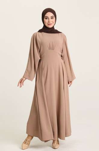 Milchkaffee Hijab Kleider 1004-03