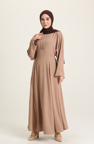 Milchkaffee Hijab Kleider 1004-03