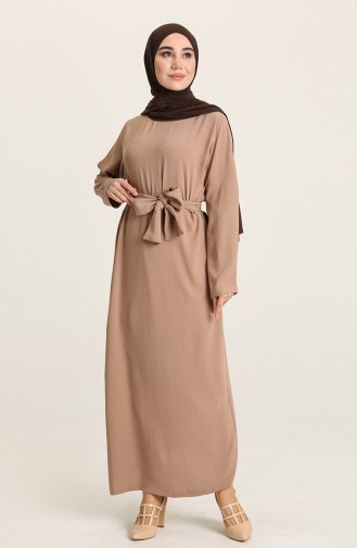 Milk Coffee Hijab Dress 1007-01