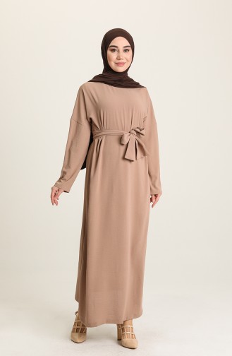 Milk Coffee Hijab Dress 1007-01