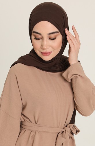 Milk Coffee Hijab Dress 1007-01