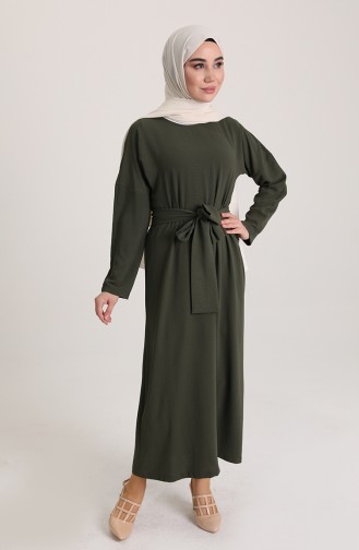 Khaki Hijab Kleider 1007-02