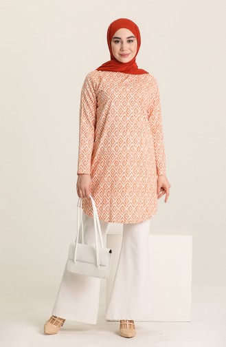 Minahill Keten Emprime Tunik 227129-04 Oranj