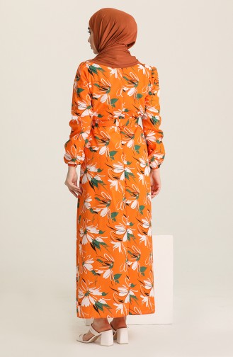 Orange Hijab Kleider 2068-01