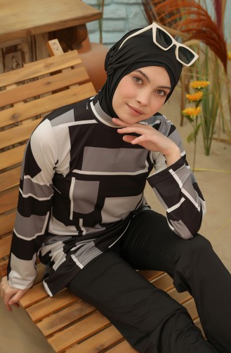 Maillot de Bain Hijab Gris 22636-02