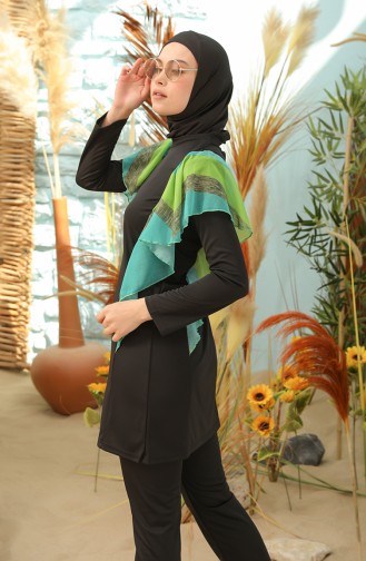 Grün Hijab Badeanzug 2225B-04