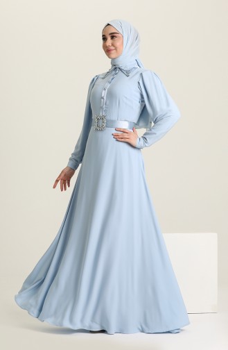 Habillé Hijab Bleu 61738-01