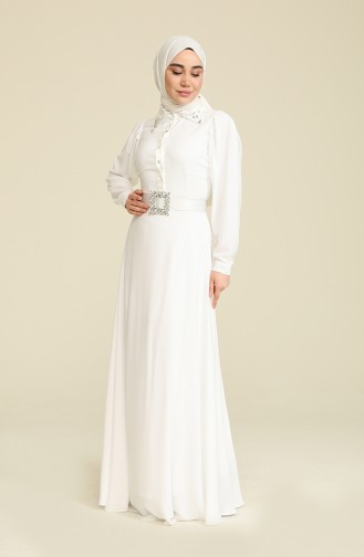 Habillé Hijab Blanc 61738-03