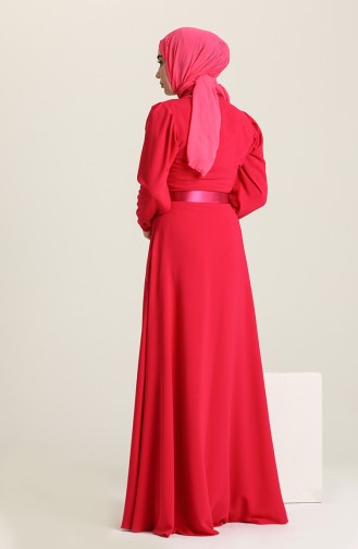 Fuchsia Hijab-Abendkleider 61738-05